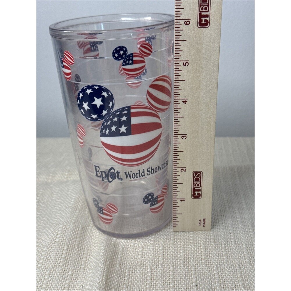 Disney Parks Epcot World Showcase 16oz Tumbler Tervis Mickey Patriotic Ears - Picture 7 of 7